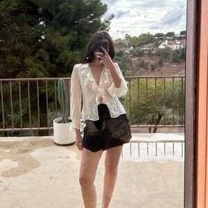 Vintage ruffled white blouse